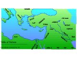 Map of Mediterranean countries with Nations of Genesis marked